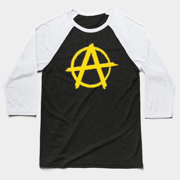 Anarchy (Yellow) Baseball T-Shirt by The Libertarian Frontier 